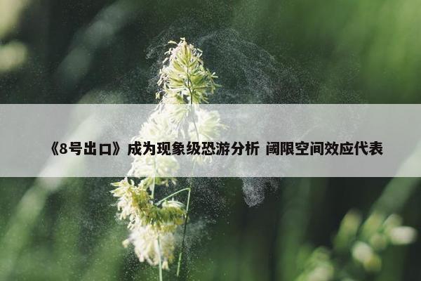 《8号出口》成为现象级恐游分析 阈限空间效应代表