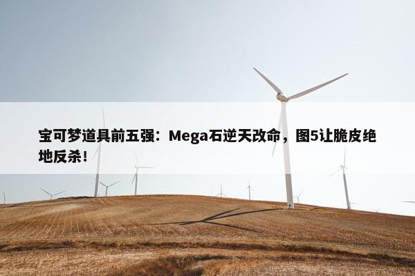 宝可梦道具前五强：Mega石逆天改命，图5让脆皮绝地反杀！