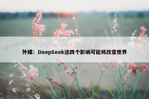 外媒：DeepSeek这四个影响可能将改变世界