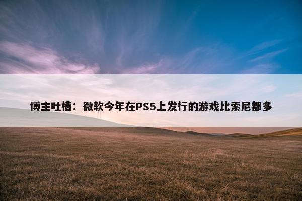 博主吐槽：微软今年在PS5上发行的游戏比索尼都多