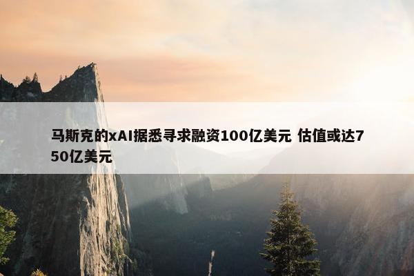 马斯克的xAI据悉寻求融资100亿美元 估值或达750亿美元