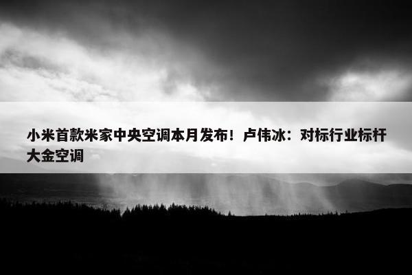 小米首款米家中央空调本月发布！卢伟冰：对标行业标杆大金空调