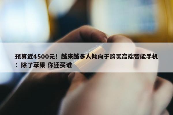 预算近4500元！越来越多人倾向于购买高端智能手机：除了苹果 你还买谁