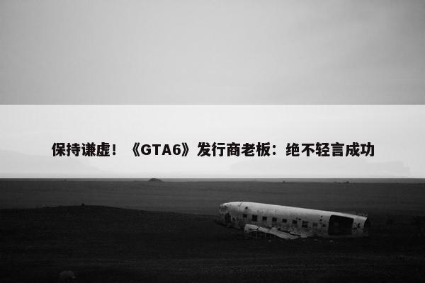 保持谦虚！《GTA6》发行商老板：绝不轻言成功