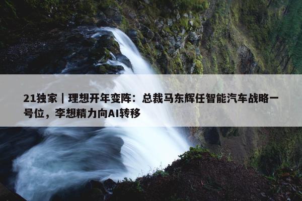 21独家｜理想开年变阵：总裁马东辉任智能汽车战略一号位，李想精力向AI转移