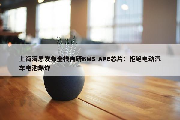 上海海思发布全栈自研BMS AFE芯片：拒绝电动汽车电池爆炸