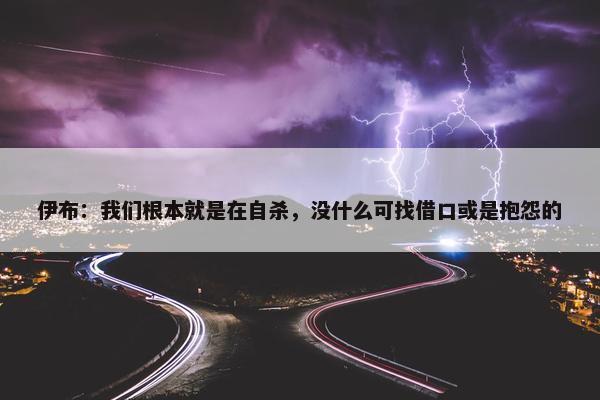 伊布：我们根本就是在自杀，没什么可找借口或是抱怨的