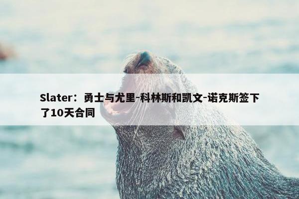 Slater：勇士与尤里-科林斯和凯文-诺克斯签下了10天合同