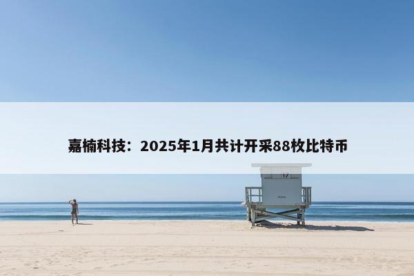 嘉楠科技：2025年1月共计开采88枚比特币