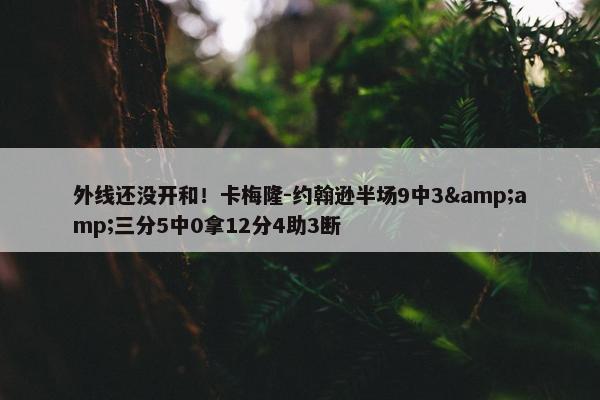 外线还没开和！卡梅隆-约翰逊半场9中3&amp;三分5中0拿12分4助3断