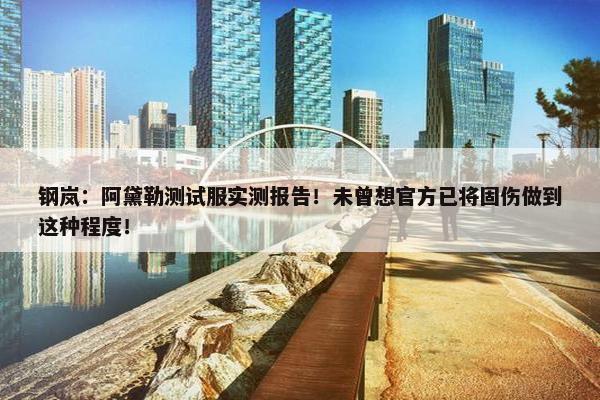 钢岚：阿黛勒测试服实测报告！未曾想官方已将固伤做到这种程度！