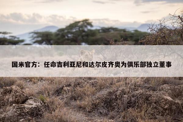 国米官方：任命吉利亚尼和达尔皮齐奥为俱乐部独立董事