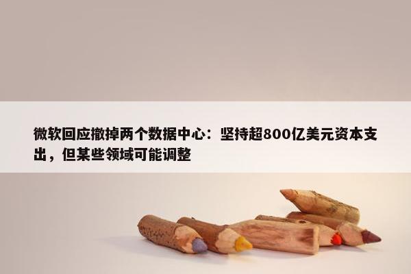 微软回应撤掉两个数据中心：坚持超800亿美元资本支出，但某些领域可能调整