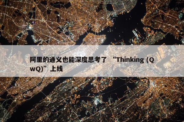 阿里的通义也能深度思考了 “Thinking (QwQ)”上线