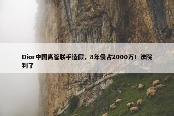 Dior中国高管联手造假，8年侵占2000万！法院判了