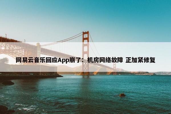 网易云音乐回应App崩了：机房网络故障 正加紧修复