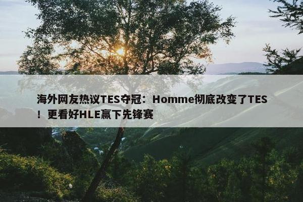 海外网友热议TES夺冠：Homme彻底改变了TES！更看好HLE赢下先锋赛