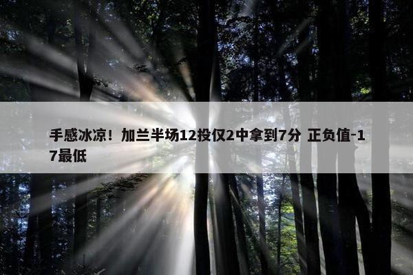 手感冰凉！加兰半场12投仅2中拿到7分 正负值-17最低